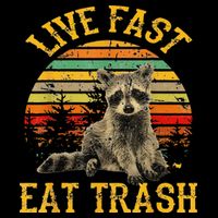 Live fast eat Trash Funny Raccoon Camping Vintage Tall T-Shirt