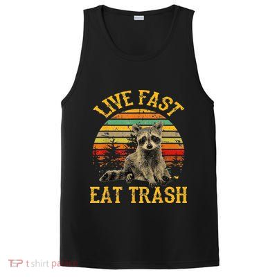 Live fast eat Trash Funny Raccoon Camping Vintage PosiCharge Competitor Tank