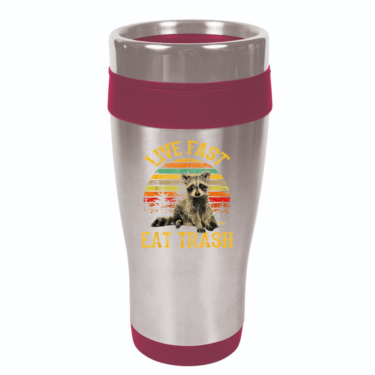 Live fast eat Trash Funny Raccoon Camping Vintage 16oz Travel Tumbler