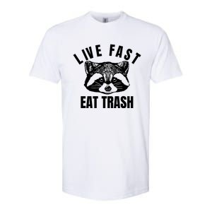 Live Fast Eat Trashfunny Gift Funny Raccoon Design Gift Softstyle CVC T-Shirt