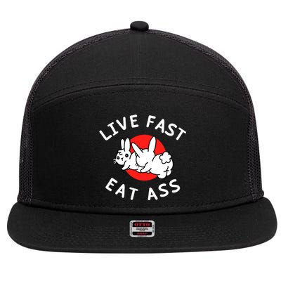 Live Fast Eat Ass Bunny 7 Panel Mesh Trucker Snapback Hat