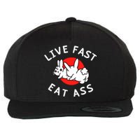 Live Fast Eat Ass Bunny Wool Snapback Cap