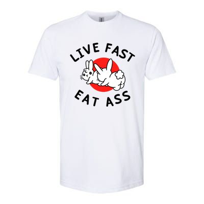 Live Fast Eat Ass Shirts Funny Bunny Softstyle CVC T-Shirt