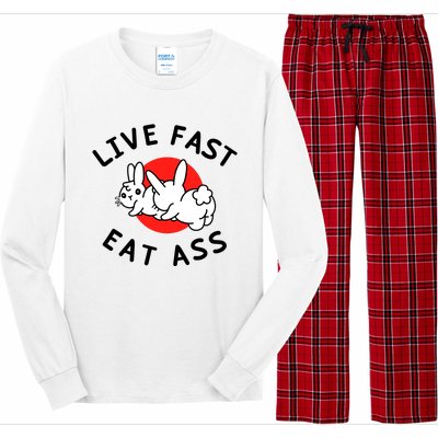 Live Fast Eat Ass Shirts Funny Bunny Long Sleeve Pajama Set