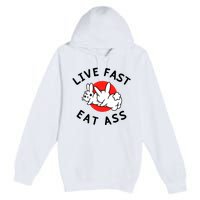 Live Fast Eat Ass Shirts Funny Bunny Premium Pullover Hoodie