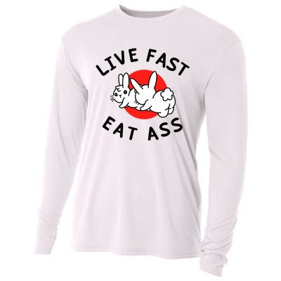 Live Fast Eat Ass Shirts Funny Bunny Cooling Performance Long Sleeve Crew