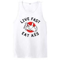 Live Fast Eat Ass Shirts Funny Bunny PosiCharge Competitor Tank