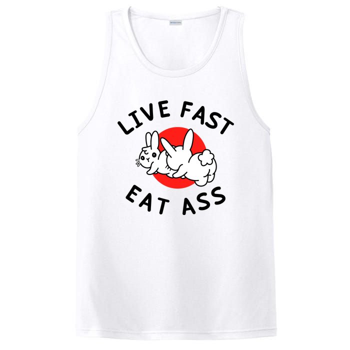 Live Fast Eat Ass Shirts Funny Bunny PosiCharge Competitor Tank