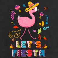 Let's Fiesta Flamingo Cinco De Mayo 7 Panel Mesh Trucker Snapback Hat
