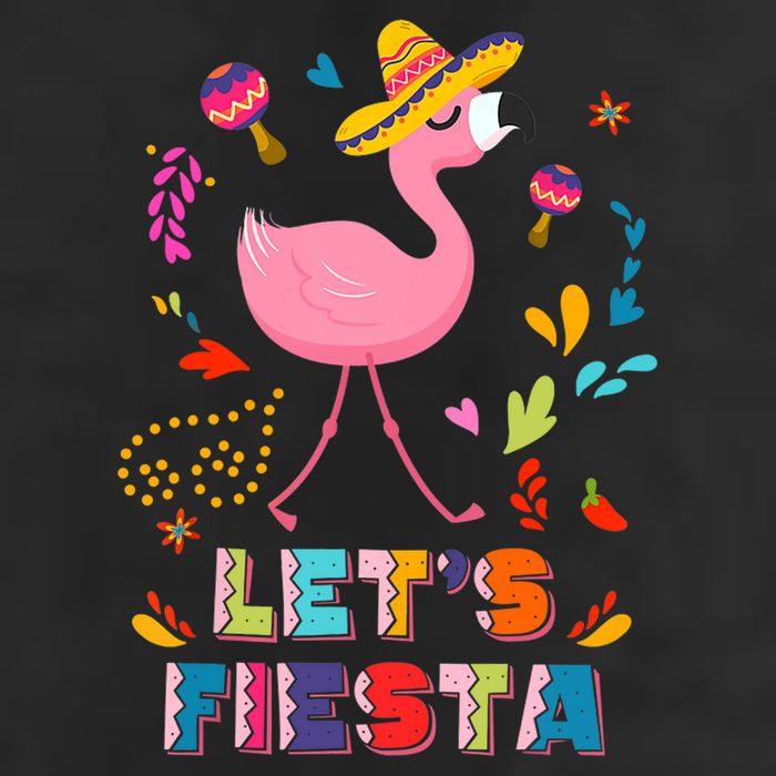 Let's Fiesta Flamingo Cinco De Mayo 7 Panel Mesh Trucker Snapback Hat