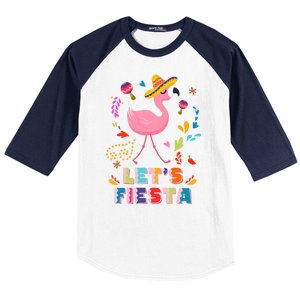 Let's Fiesta Flamingo Cinco De Mayo Baseball Sleeve Shirt