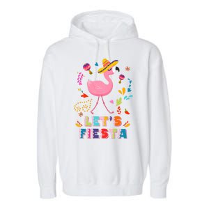 Let's Fiesta Flamingo Cinco De Mayo Garment-Dyed Fleece Hoodie