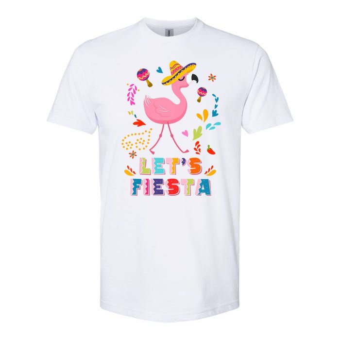 Let's Fiesta Flamingo Cinco De Mayo Softstyle CVC T-Shirt