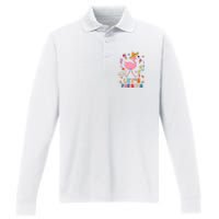 Let's Fiesta Flamingo Cinco De Mayo Performance Long Sleeve Polo