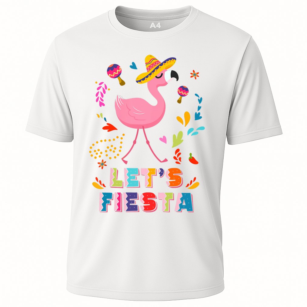 Let's Fiesta Flamingo Cinco De Mayo Cooling Performance Crew T-Shirt