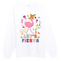 Let's Fiesta Flamingo Cinco De Mayo Premium Crewneck Sweatshirt