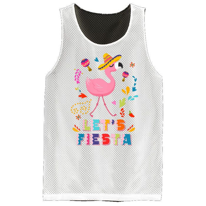 Let's Fiesta Flamingo Cinco De Mayo Mesh Reversible Basketball Jersey Tank