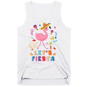 Let's Fiesta Flamingo Cinco De Mayo Tank Top