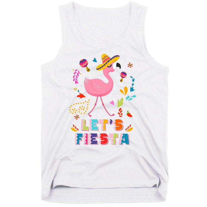 Let's Fiesta Flamingo Cinco De Mayo Tank Top