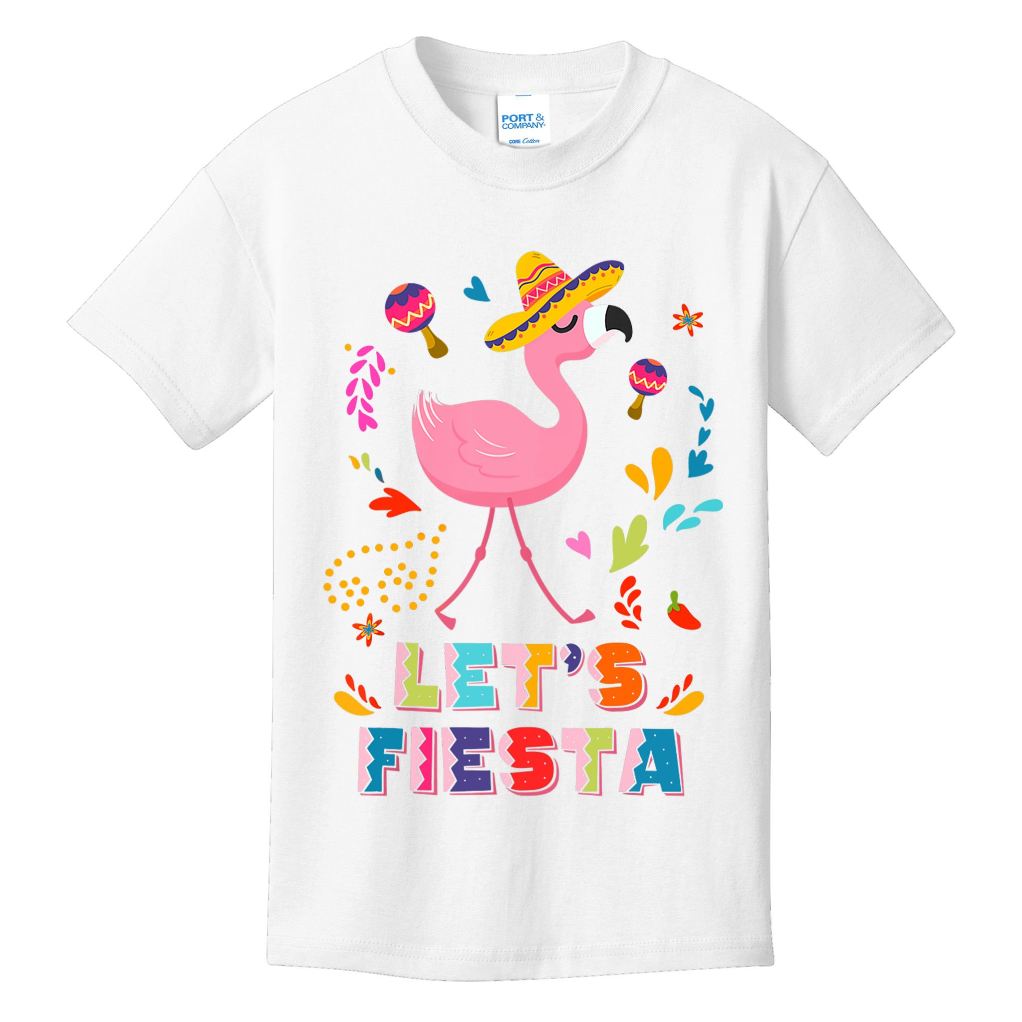 Let's Fiesta Flamingo Cinco De Mayo Kids T-Shirt