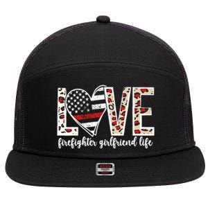 Love Firefighter Friend Life Fire Friend Gift 7 Panel Mesh Trucker Snapback Hat