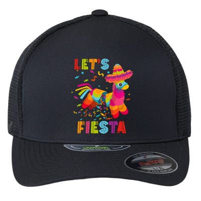 LetS Fiesta Funny Pinata Cinco De Mayo Mexican Party Pinata Flexfit Unipanel Trucker Cap