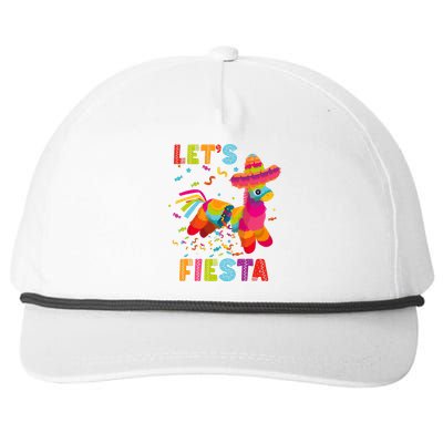 LetS Fiesta Funny Pinata Cinco De Mayo Mexican Party Pinata Snapback Five-Panel Rope Hat