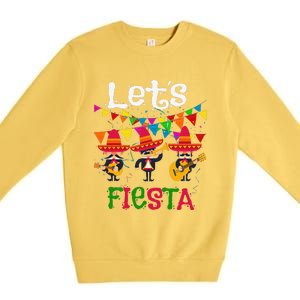 Let´s Fiesta Funny Cinco De Mayo Mexican Mariachi Premium Crewneck Sweatshirt