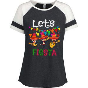 Let´s Fiesta Funny Cinco De Mayo Mexican Mariachi Enza Ladies Jersey Colorblock Tee