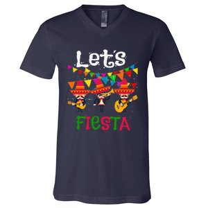 Let´s Fiesta Funny Cinco De Mayo Mexican Mariachi V-Neck T-Shirt