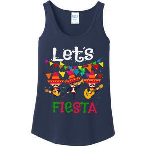 Let´s Fiesta Funny Cinco De Mayo Mexican Mariachi Ladies Essential Tank