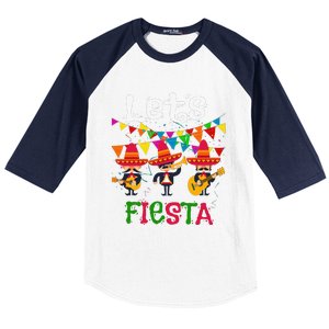 Let´s Fiesta Funny Cinco De Mayo Mexican Mariachi Baseball Sleeve Shirt