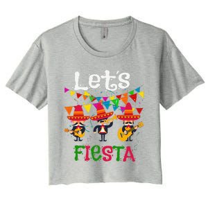 Let´s Fiesta Funny Cinco De Mayo Mexican Mariachi Women's Crop Top Tee