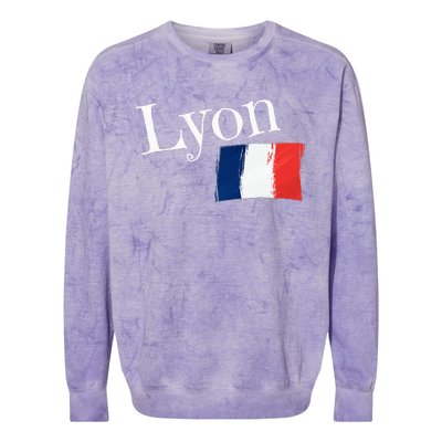 Lyon France Flag French City Of Lyon Colorblast Crewneck Sweatshirt