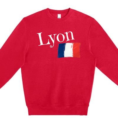 Lyon France Flag French City Of Lyon Premium Crewneck Sweatshirt