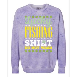 Lucky Fishing Funny Gift Ireland Irish Leaf St Patrick Fisher Gift Colorblast Crewneck Sweatshirt