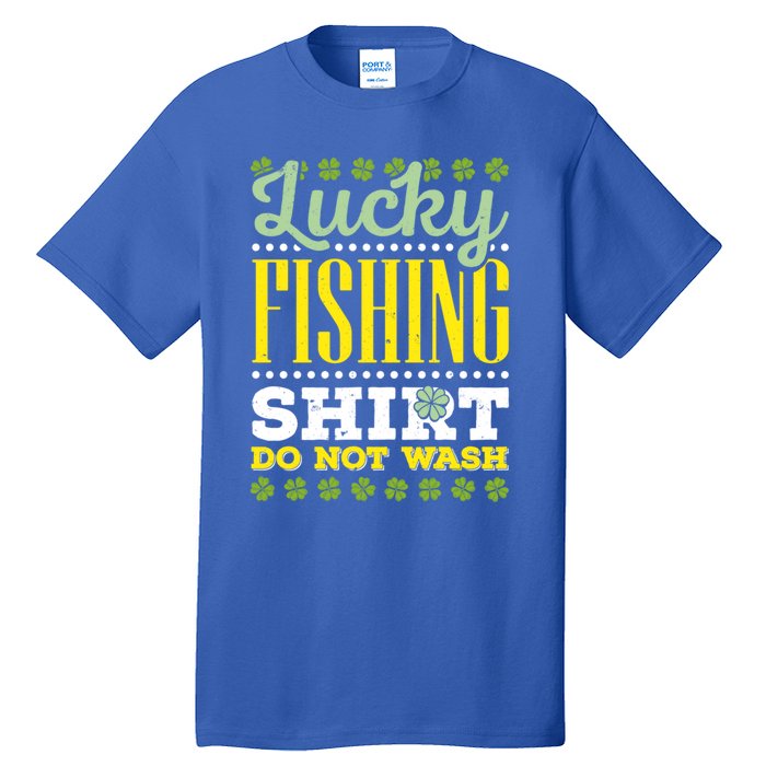 Lucky Fishing Funny Gift Ireland Irish Leaf St Patrick Fisher Gift Tall T-Shirt