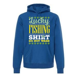 Lucky Fishing Funny Gift Ireland Irish Leaf St Patrick Fisher Gift Premium Hoodie