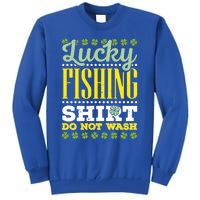 Lucky Fishing Funny Gift Ireland Irish Leaf St Patrick Fisher Gift Tall Sweatshirt