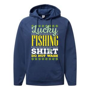 Lucky Fishing Funny Gift Ireland Irish Leaf St Patrick Fisher Gift Performance Fleece Hoodie