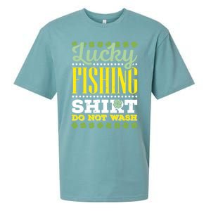 Lucky Fishing Funny Gift Ireland Irish Leaf St Patrick Fisher Gift Sueded Cloud Jersey T-Shirt