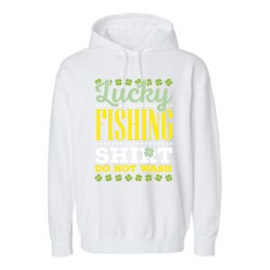 Lucky Fishing Funny Gift Ireland Irish Leaf St Patrick Fisher Gift Garment-Dyed Fleece Hoodie