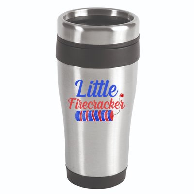 Little Firecracker Funny 4th Of July 16oz Travel Tumbler