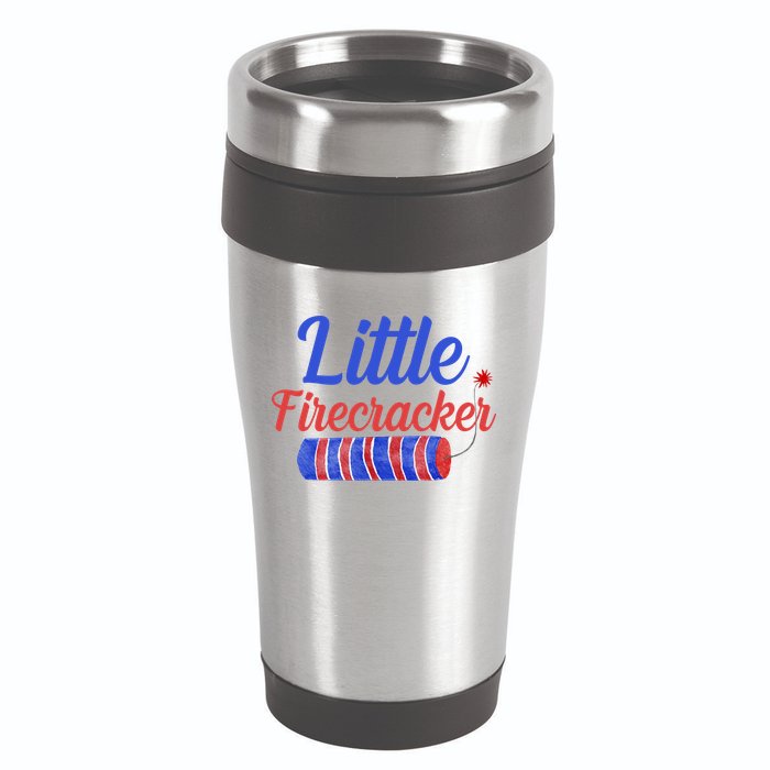 Little Firecracker Funny 4th Of July 16oz Travel Tumbler