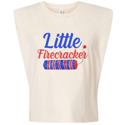 Little Firecracker Funny 4th Of July Garment-Dyed Women's Muscle Tee