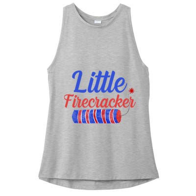 Little Firecracker Funny 4th Of July Ladies PosiCharge Tri-Blend Wicking Tank