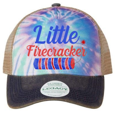 Little Firecracker Funny 4th Of July Legacy Tie Dye Trucker Hat