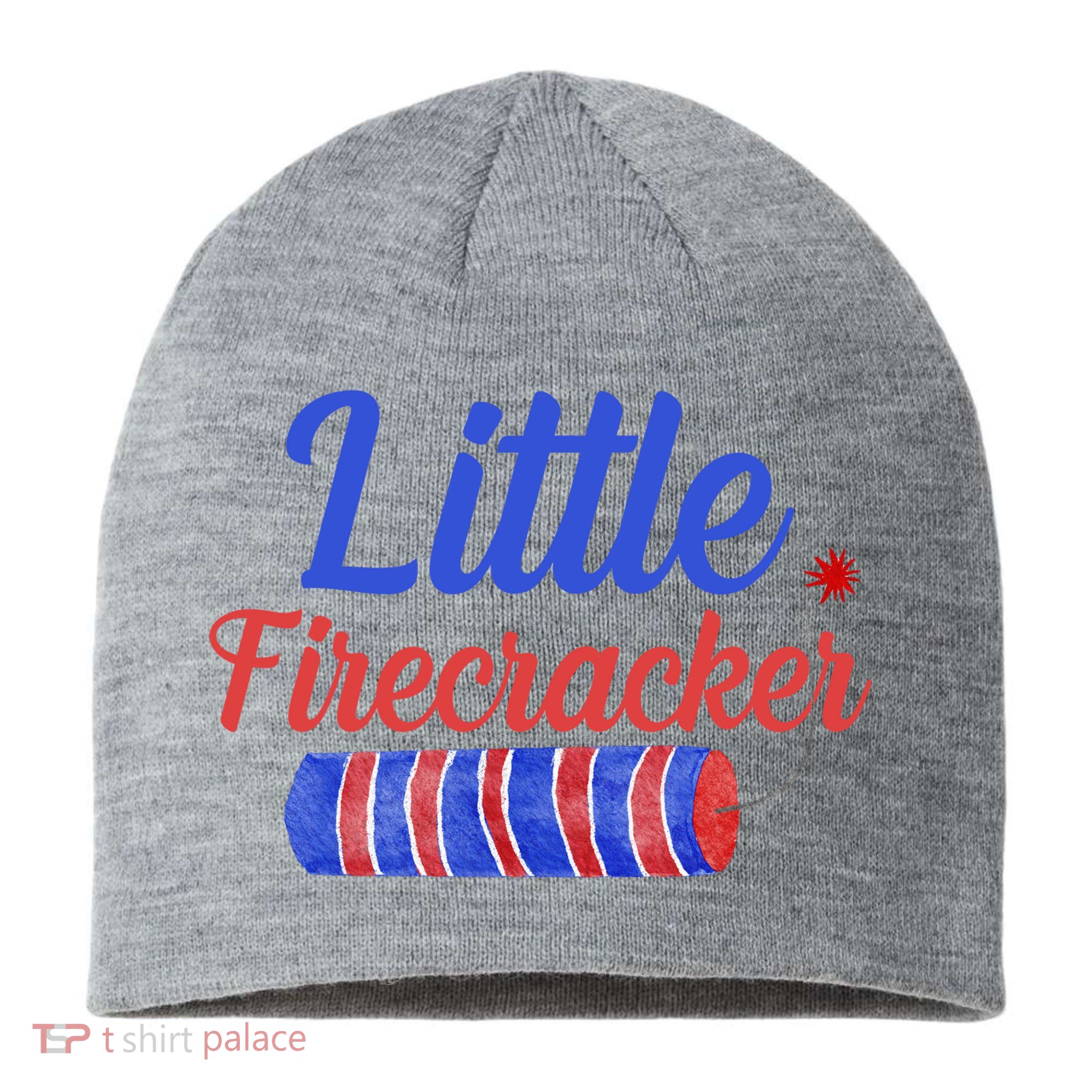 Little Firecracker Funny 4th Of July Sustainable Beanie
