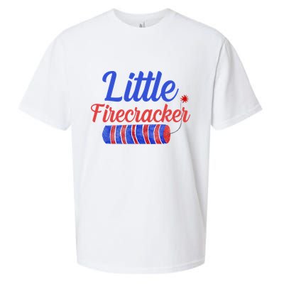 Little Firecracker Funny 4th Of July Sueded Cloud Jersey T-Shirt