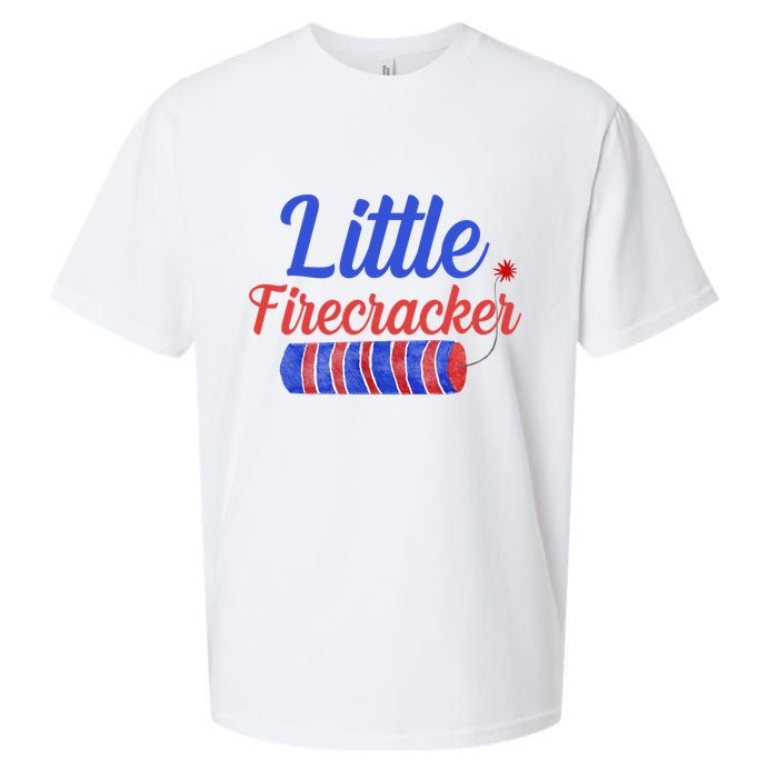 Little Firecracker Funny 4th Of July Sueded Cloud Jersey T-Shirt